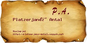 Platzerjanó Antal névjegykártya